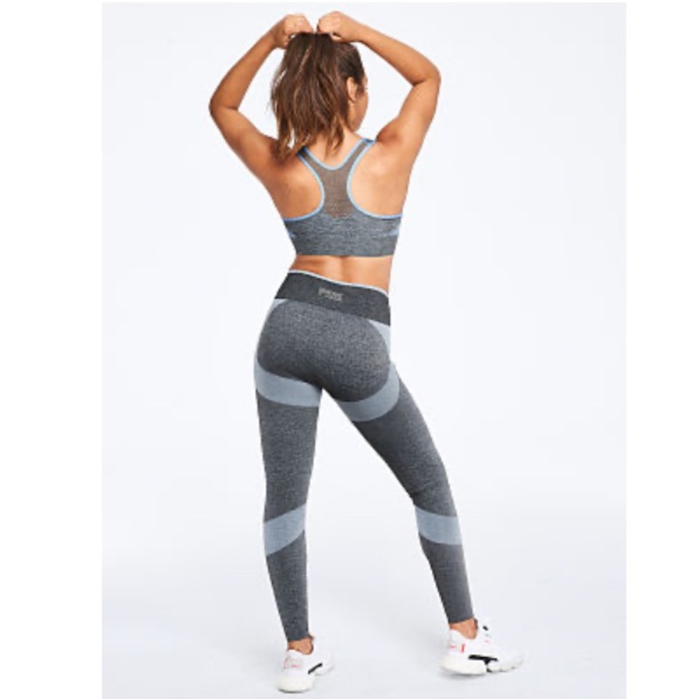 PINK blue heathered seamless leggings